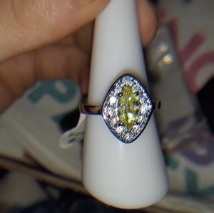 Lime green peridot and white topaz